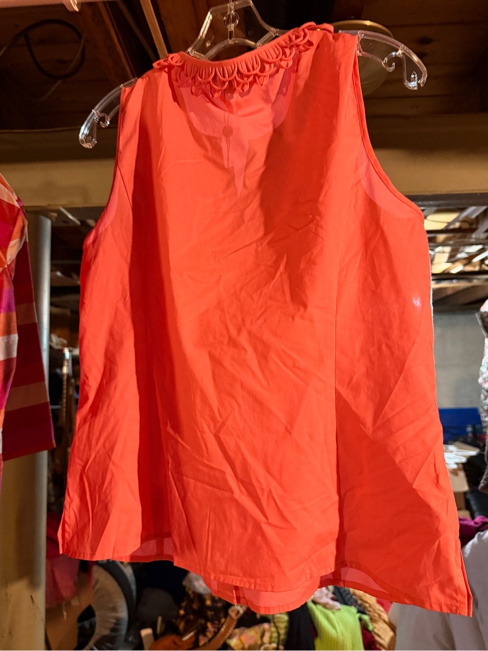 Talbots Coral Sleeveless Camisole with Loop Trim